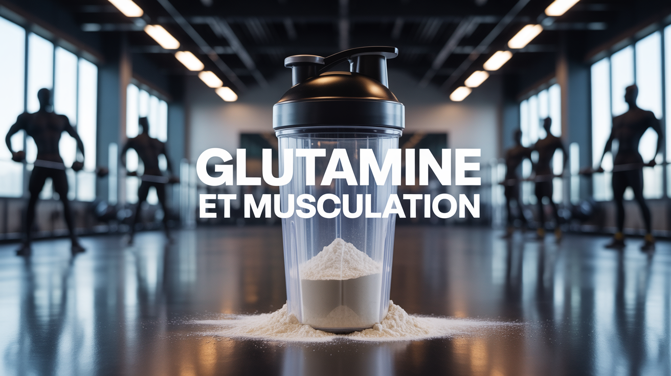Glutamine musculation shaker en salle moderne