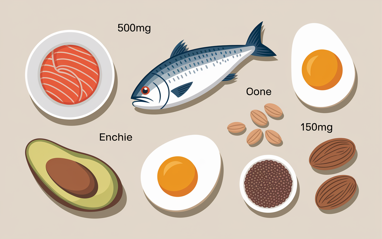 Aliments riches omega-3 saumon sardines oeuf huile chia noix
