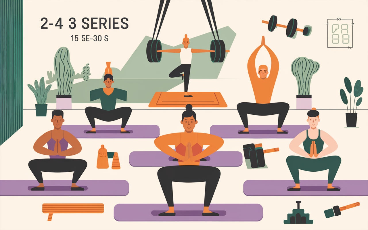 exercices ski squats fentes gainage mountain climber salon