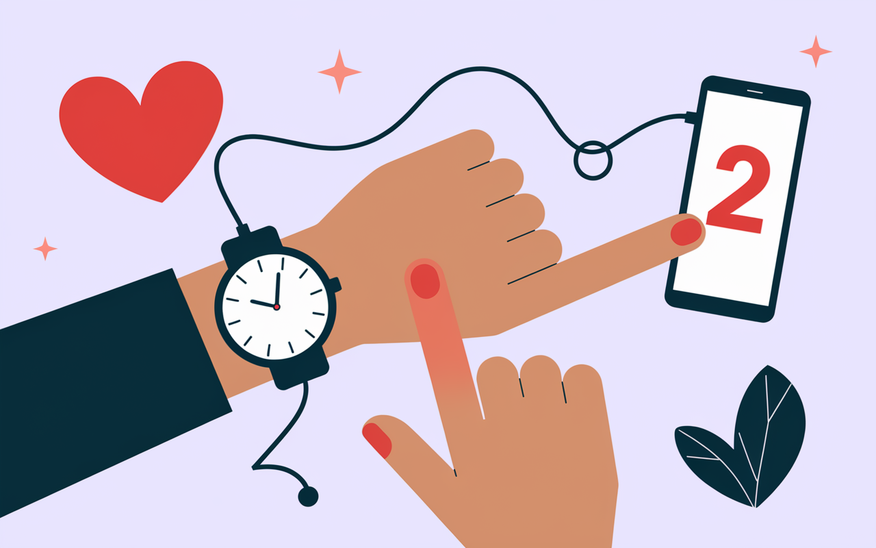 Mesure pouls femme montre connectee