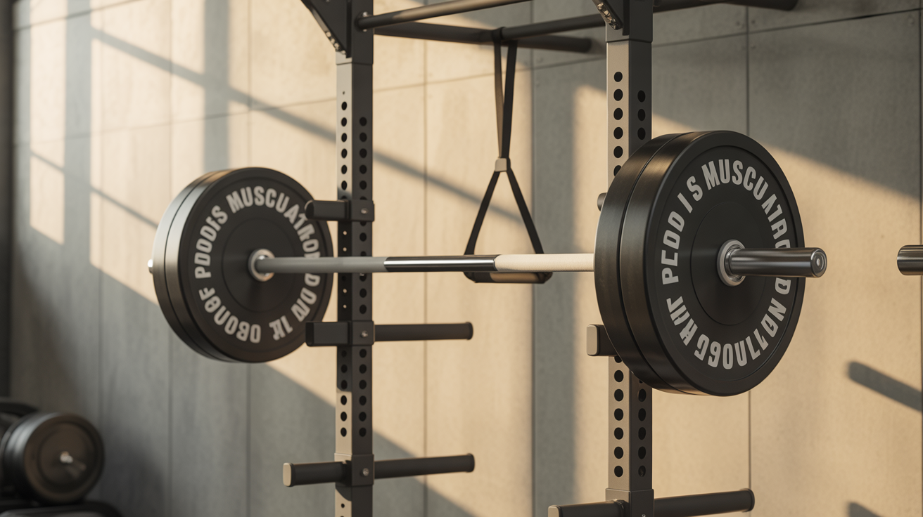 barre musculation avec disques 20 kg en salle lumineuse