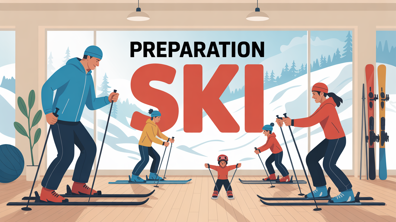 preparation ski famille exercices salon