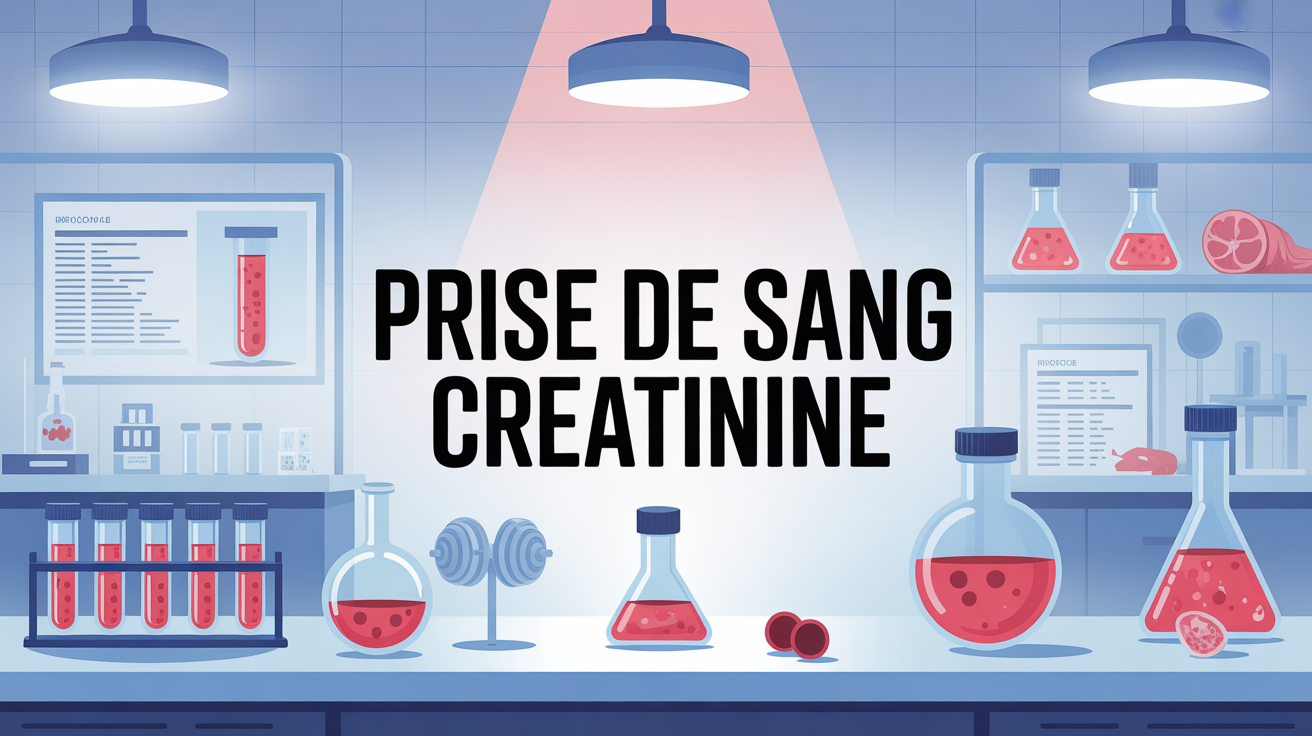 Vue laboratoire medical prise de sang creatinine illustration moderne