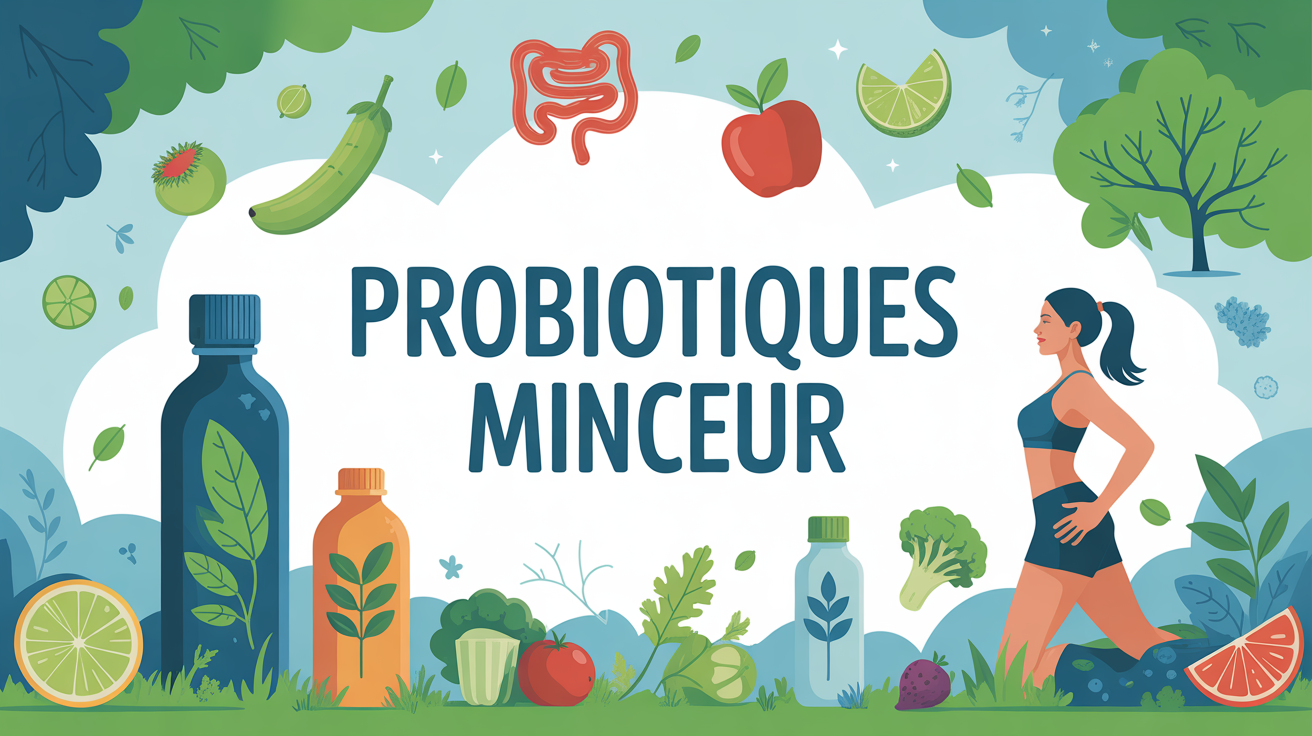 illustration probiotique minceur femme active nature