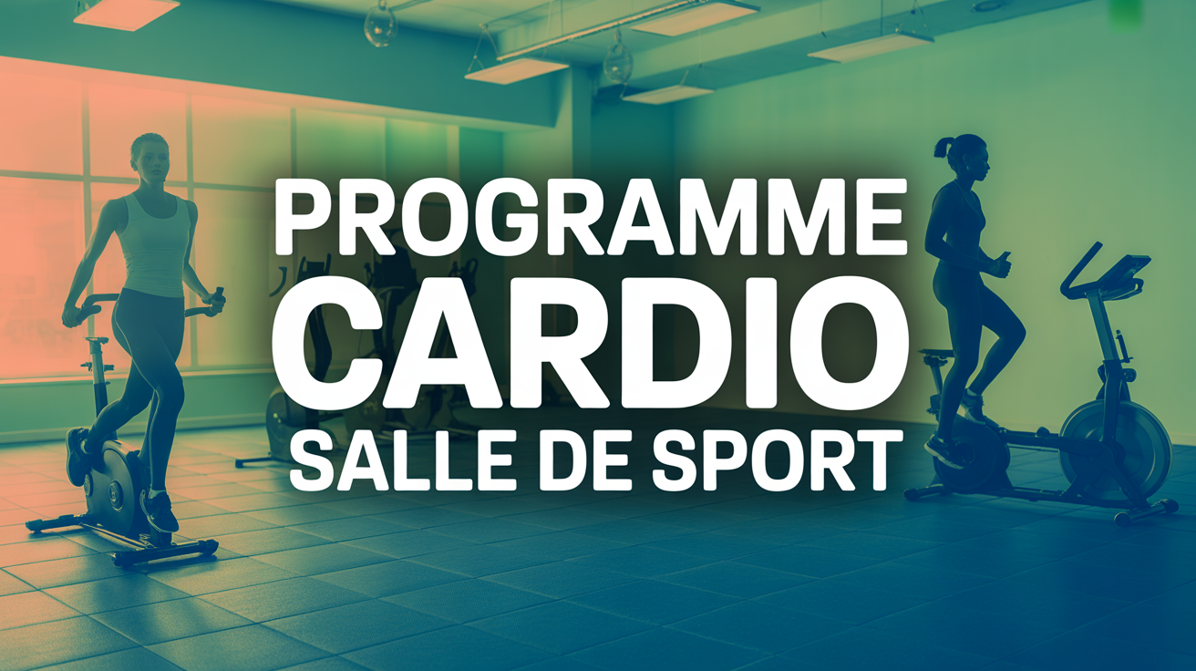 Salle de sport moderne programme cardio silhouettes appareils