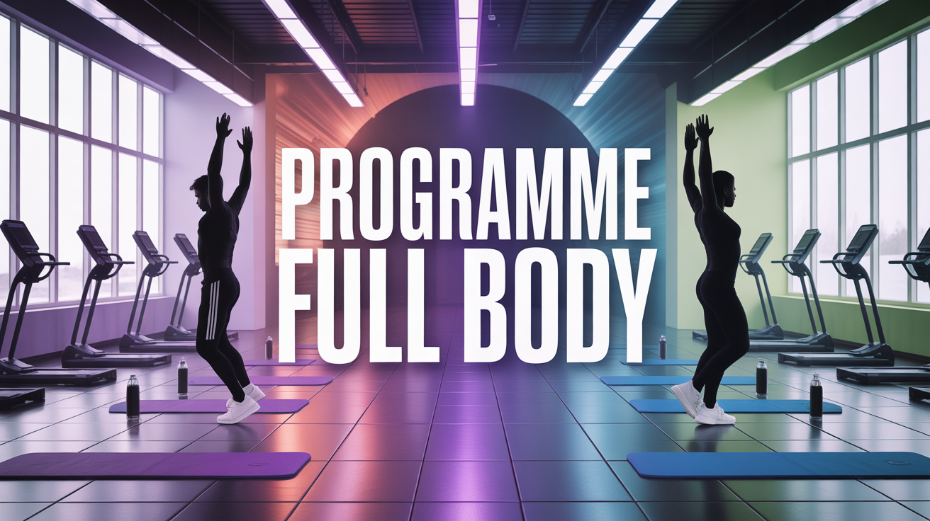 programme full body silhouettes salle de sport haltères tapis