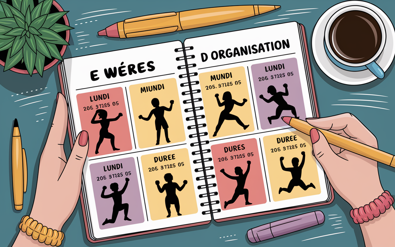 Planning sportif maison carnet jours et durees