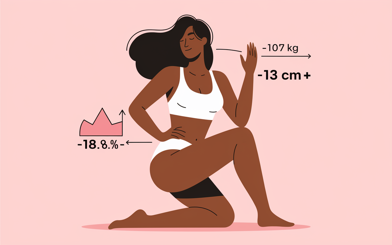 silhouette femme resultats pro collagene ventre plat