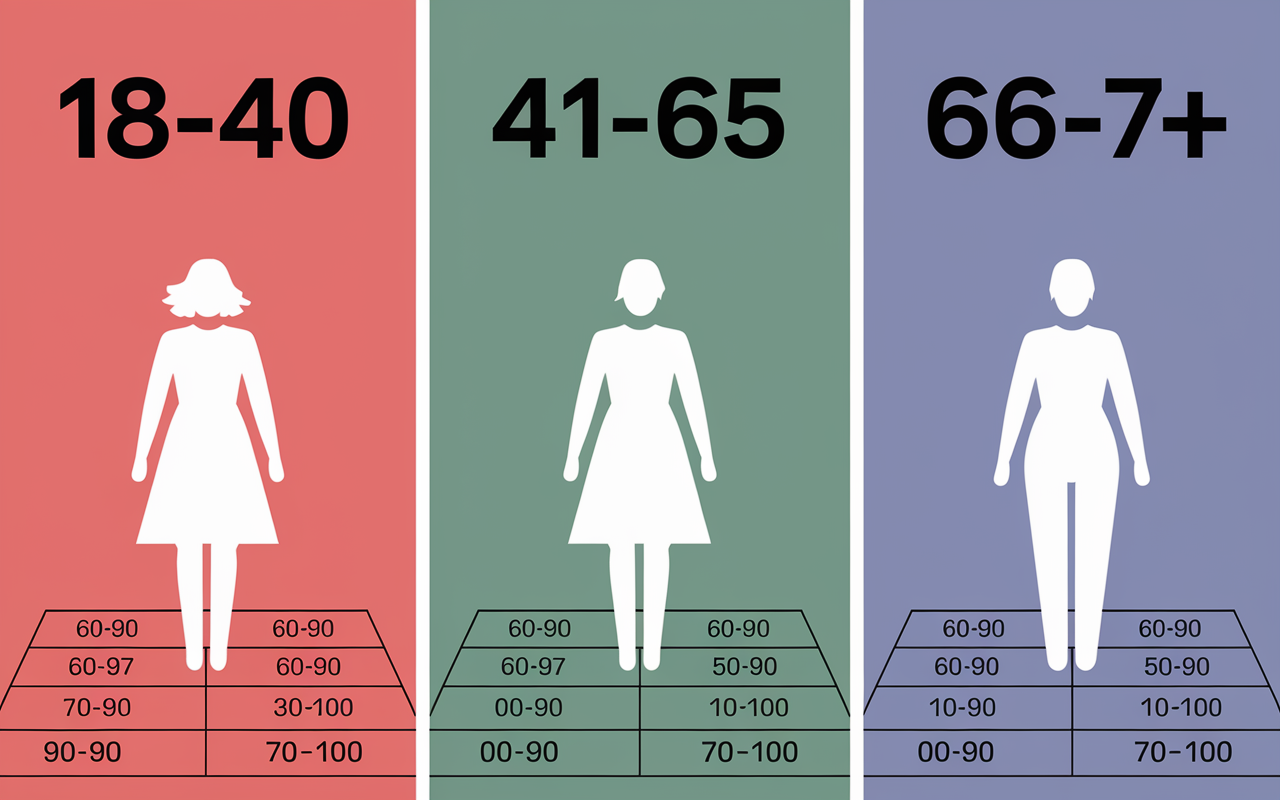 Tableau age frequence cardiaque normale femme