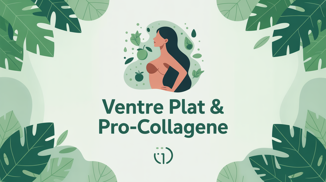 buste feminin ventre plat et pro collagene illustration naturelle