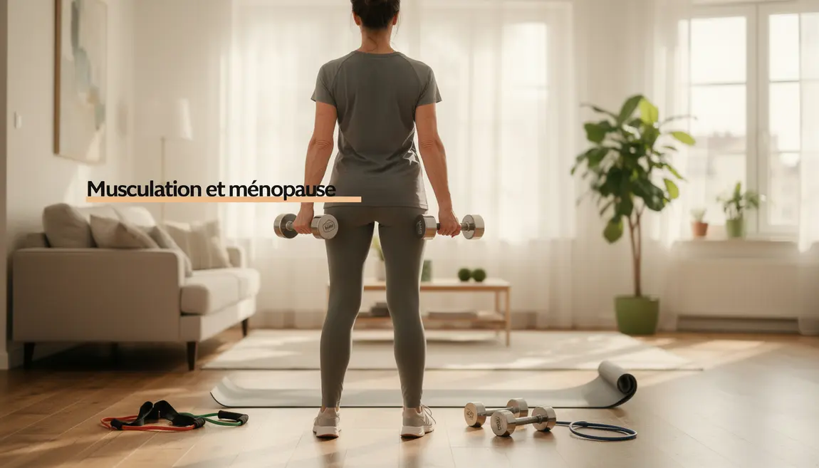 femme menopause musculation halteres energie