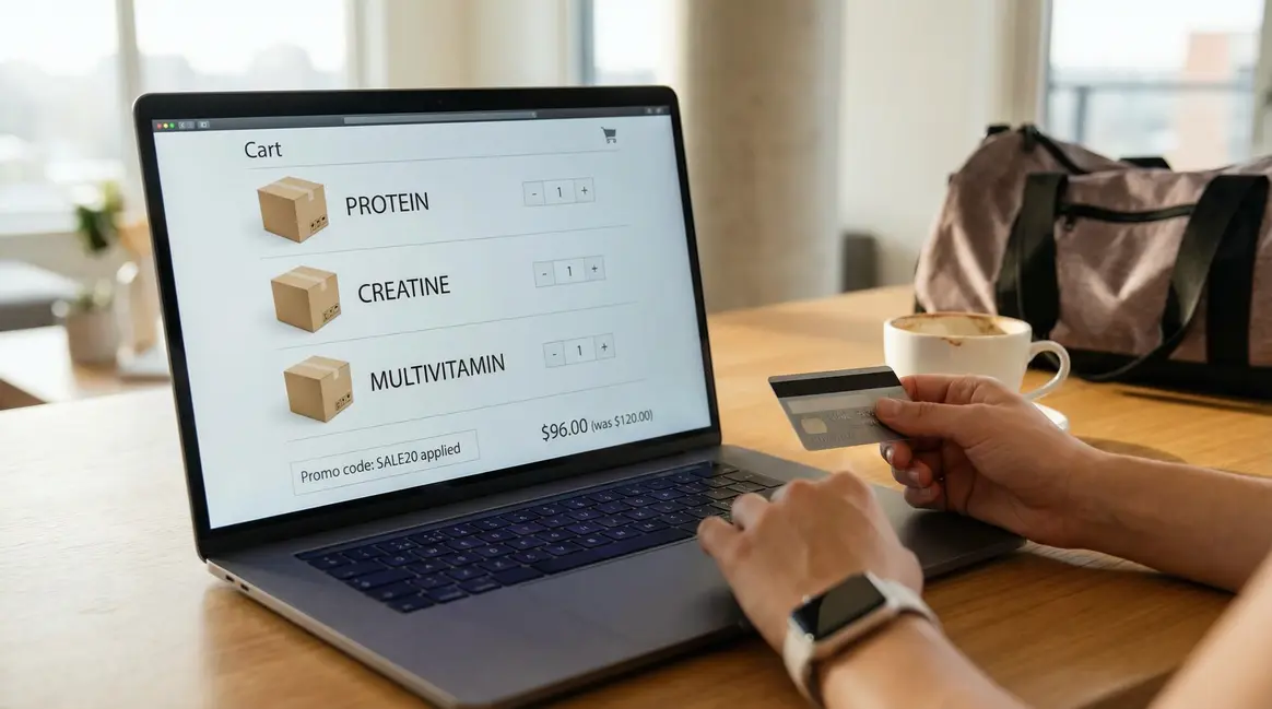 Panier en ligne supplements sportifs avec promo SALE20