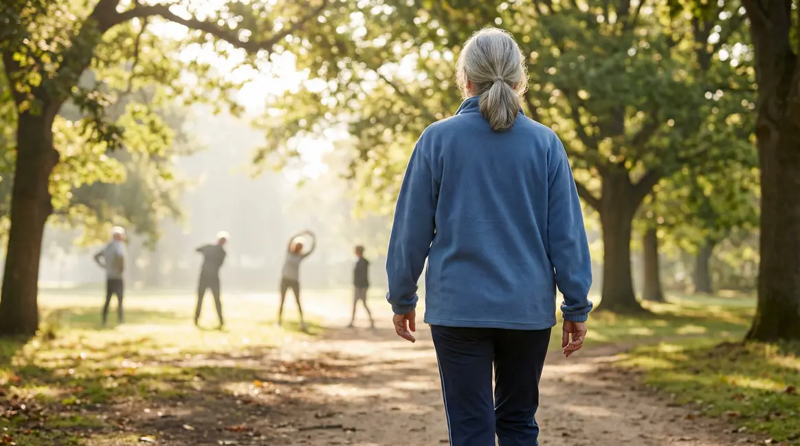 femme senior sport perdre ventre parc