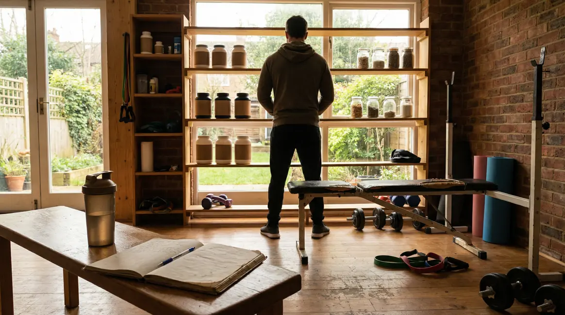 Salle d'entraînement avec suppléments et code promo SALE20