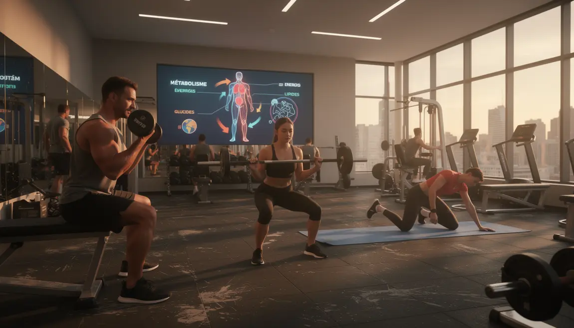 Salle de sport moderne et metabolisme en musculation
