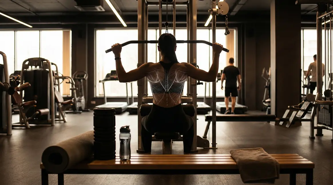 Soulager la douleur grand dorsal silhouette dos schéma salle de sport
