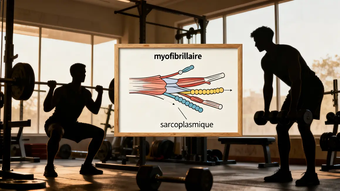 Différence hypertrophie myofibrillaire sarcoplasmique schéma musculation
