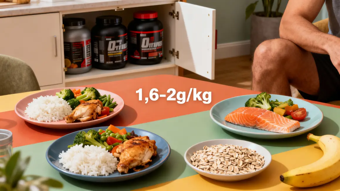 Assiette protéines glucides nutrition musculation prise de muscle