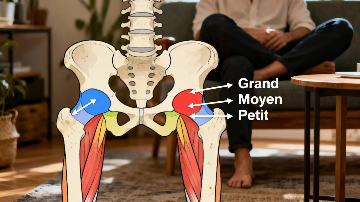 Zones grand moyen petit fessier schéma musculation