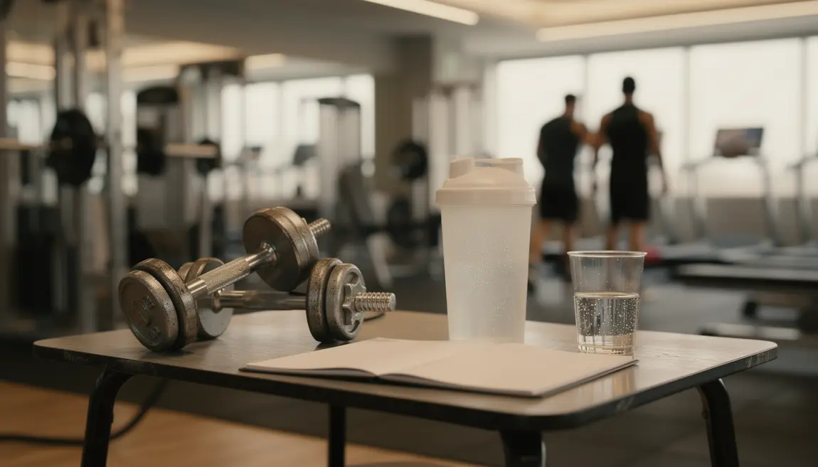 Salle de sport créatine haltères optimisation entraînement