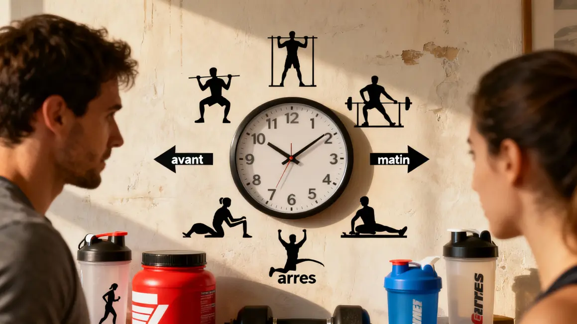 Horloge shaker créatine moment prise sport