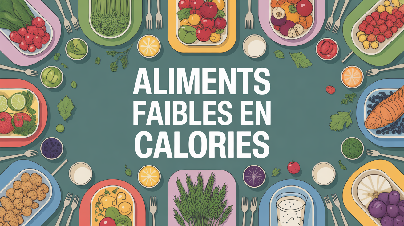 Grande table avec aliments faibles en calories vue de dessus