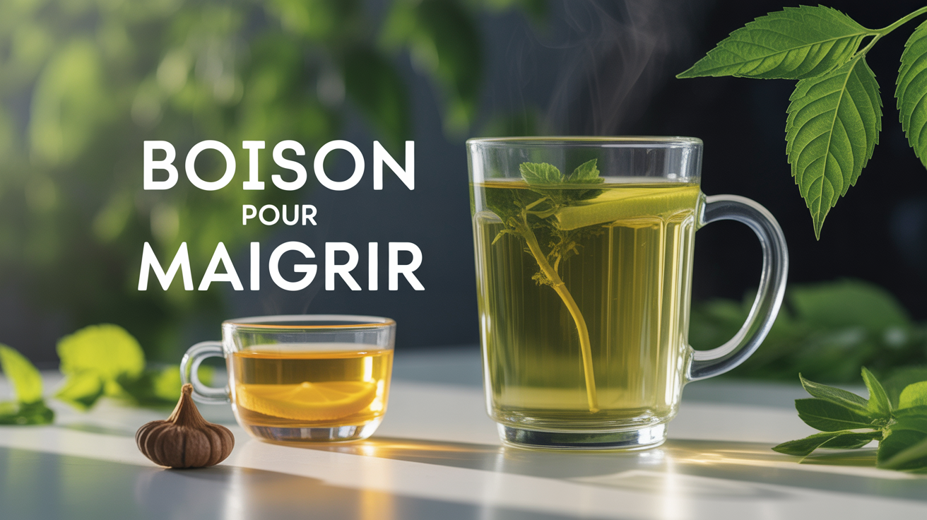 boisson pour perdre du poids avec the vert, gingembre et citron