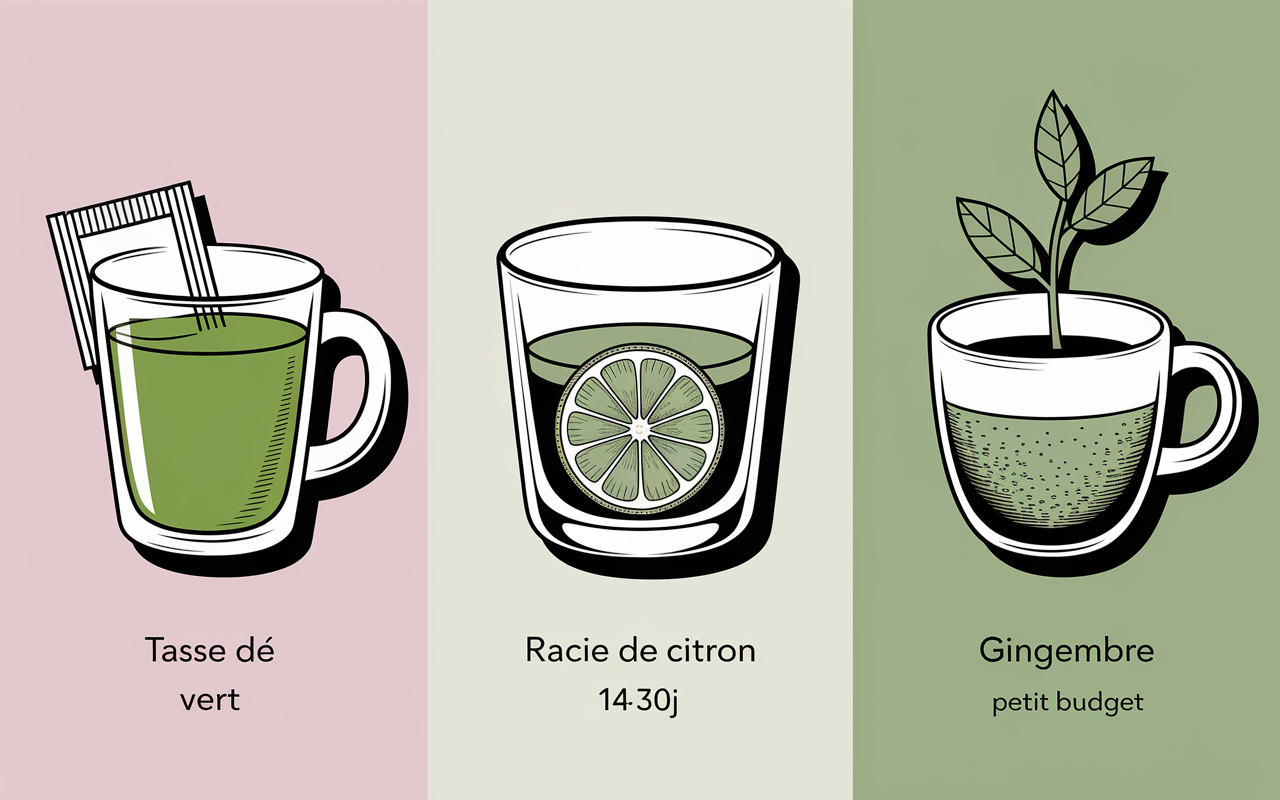 selection de boissons pour perdre du poids the vert citron gingembre
