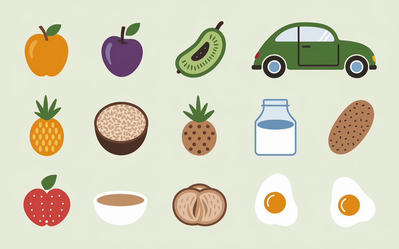 Liste visuelle quel sont les aliment sans gluten cochés