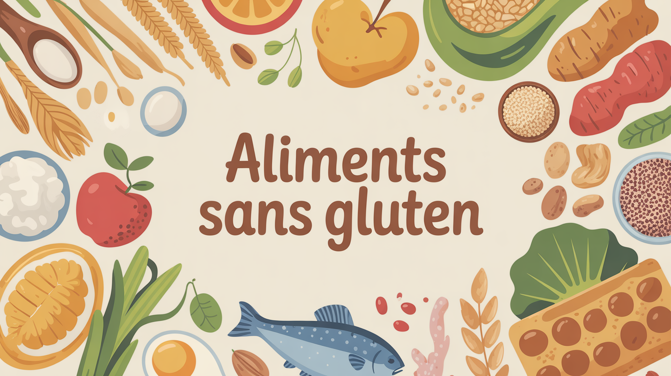 Table stylisée montrant quel sont les aliment sans gluten