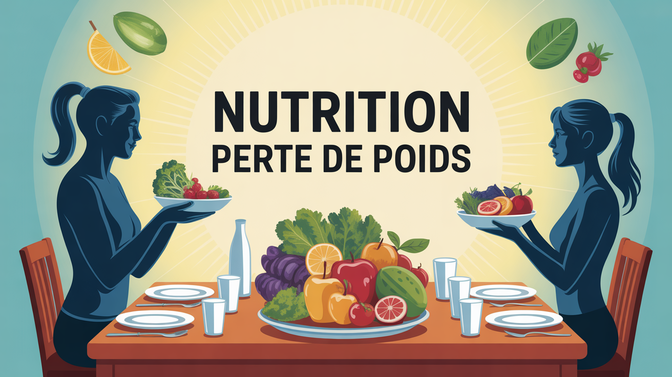 Nutrition perdre du poids table assiettes equilibrées