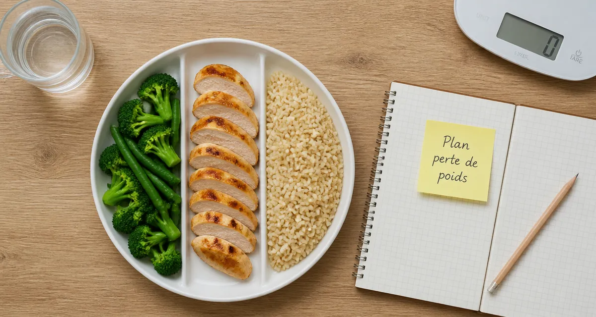 Plan alimentaire pour perte de poids : assiette équilibrée