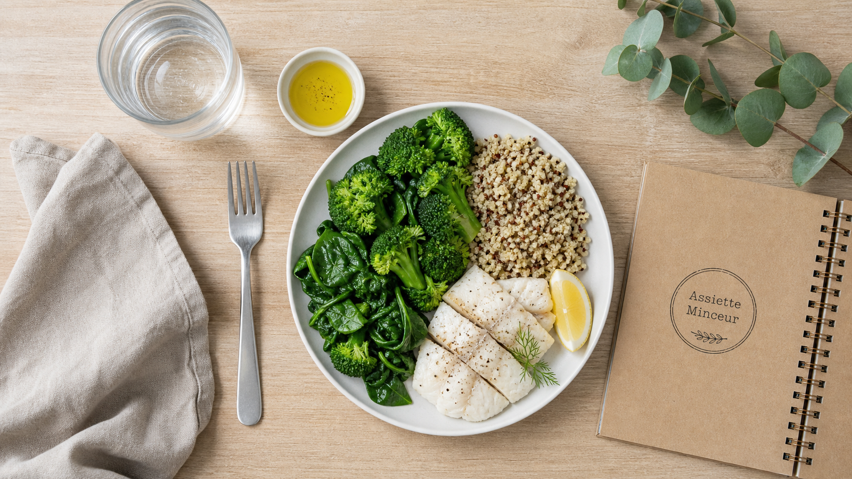 Que faut il manger pour perdre du poids : assiette minceur légumes, quinoa et poisson